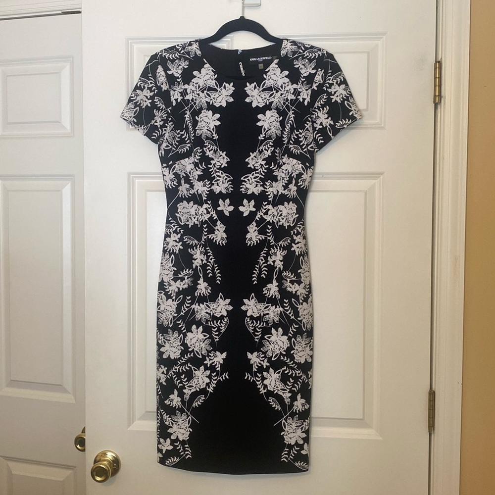 Karl Lagerfeld black and white sheath dress size 2 worn once